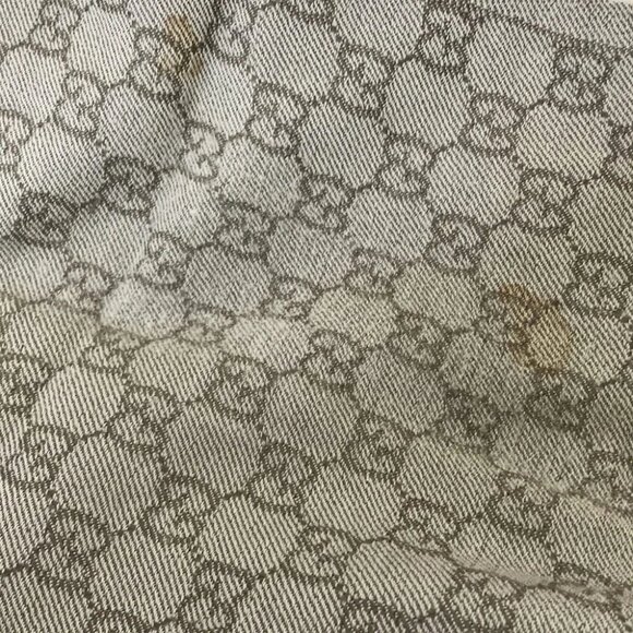 Auth GUCCI - Gray Beige Dark Brown Wool Scarf - Picture 7 of 7